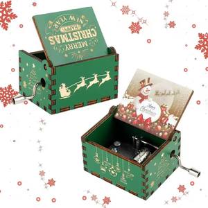 Caja Musical <span class=keywords><strong>de</strong></span> Madera Navideña Personalizada con Manivela, <span class=keywords><strong>Música</strong></span> y Diseño Personalizados, Regalo Popular - Product Image 3