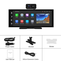 Caméra de tableau de bord OEM 4K IPS multi-lentilles GPS double WiFi CarPlay Android 24H Park AUX BT avec rétroviseur, enregistreur vidéo, écran tactile et vision nocturne