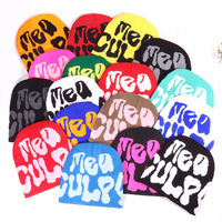 Berretto Mea Culpa Y2K Jacquard, Cappello Invernale Unisex con Motivo a Lettere, Berretto Streetwear Kpop alla Moda