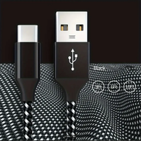 Personnalisé 3ft 6ft 10ft Hot Sell 3A 5A Câble Usb C Câble de charge rapide USB A vers TYPE C câble de données fil pour téléphones intelligents