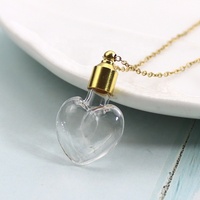 Mini botella de vidrio en forma de tubo para deseos, colgante de joyería para perfume, collar con frasco de aceite esencial DIY, para DIY, para cabello fetal/botella colgante