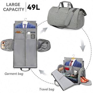 Sac de voyage convertible 2 en 1 BSCI pour homme, avec bandoulière, capacité 49L, idéal comme bagage cabine - Product Image 4