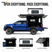Camper Hard Shell Slant Back pour camion avec fenêtres coulissantes pour une conduite aérodynamique sur autoroute