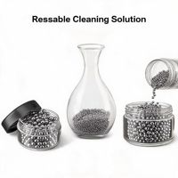 Juego de Bolas de Limpieza de Acero Inoxidable para Decantador de Vino, Accesorios de Limpieza