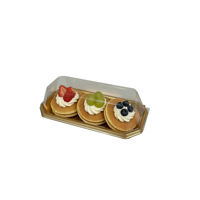 Boîte à pâtisserie longue en PET de qualité alimentaire, conteneur en plastique pour pain et sandwichs, boîte à gâteau en gros, boîtes à dessert avec couvercle transparent