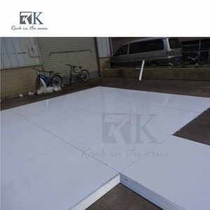 <b>White</b> Dance Floor Panel with Aluminum edge for Wedding Decoration Minimalist Style - Product Image 2