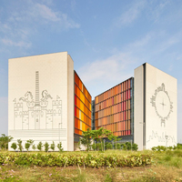 Façade extérieure de maison moderne, panneaux de mur-rideau en aluminium de luxe pour centre commercial