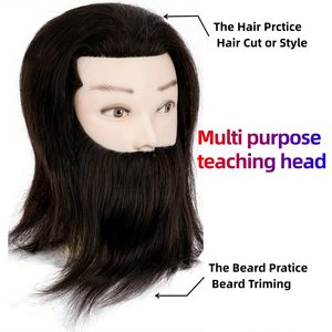 Tête de mannequin professionnelle pour <span class=keywords><strong>homme</strong></span>, 100% <span class=keywords><strong>cheveux</strong></span> humains, afro crépu bouclé, pour la formation en coiffure masculine et la pratique du tressage. - Product Image 6