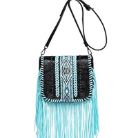 Sac à bandoulière vintage en cuir PU tressé style aztèque avec deux sangles et fermeture éclair, collection Star Fashion Wholesale