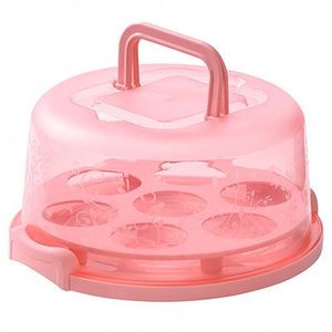 Hot Sale Cake Carrier Portable Round Cake Container Holder with Handle Two Sided Base for Pies <b>Cookies</b> - Product Image 1