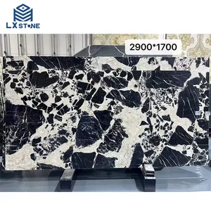 High End Light Luxury Natural Black Marquina Napoleon Black Marble Slab For Hotel Project