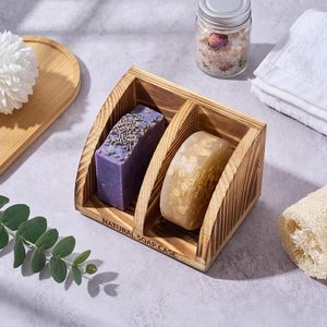 Portasapone in Legno Fatto a Mano, Portasapone in Bambù a 3 Scomparti Autodrenante per Doccia e Bagno, Organizzatore per Saponette - Product Image 3