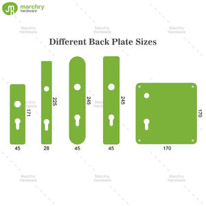 Cubierta de Manija de Puerta Exterior e Interior de Acero Inoxidable Plateado Grande, Placa de Puerta - Product Image 3