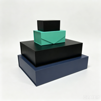 Caja de Regalo Plegable Magnética Negra Mate, Biodegradable y Reciclable, con Logotipo Personalizado de Lujo, para Ropa Grande