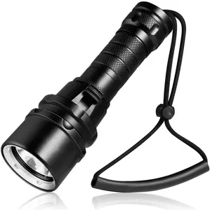 Professional underwater strong light 2000lm L2 rechargeable 18650 distant spotlight diving flashlight with Hand Strap