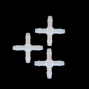 Nhựa bằng phụ kiện đường ống 1/4 "ống nối <span class=keywords><strong>pvdf</strong></span> PC PP 4 cách barb khuỷu tay ống thép gai Air hose phù hợp - Product Image 1