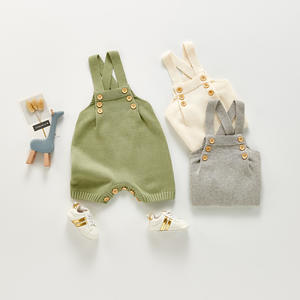 Neugeborene Jungen Jungen Mädchen Overall Einfarbig Ärmellose Frühling Herbst Baby Kleidung Kleinkind Baby Strick Stram pler - Product Image 3