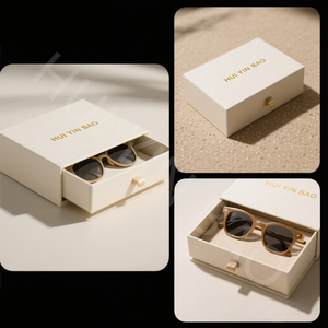 Boîtes d'emballage de lunettes de soleil de luxe personnalisées pour étui à lentilles de contact boîte à lunettes en papier pour cadeau lunettes soleil de la VR en cuir - Product Image 2