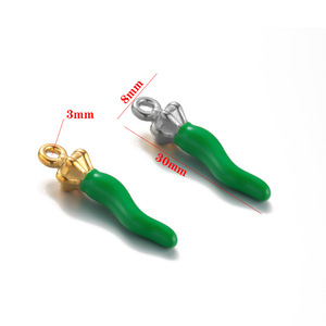 A2845 collier à breloques en émail et poivre chaud pendentif en acier inoxydable coloré pour bijoux à bricoler soi-même - Product Image 6