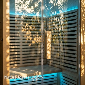 Sauna infrarouge moderne de luxe écologique à faible consommation d'énergie, panneaux chauffants sans EMF, construction sans solvants, pour utilisateurs sensibles - Product Image 5