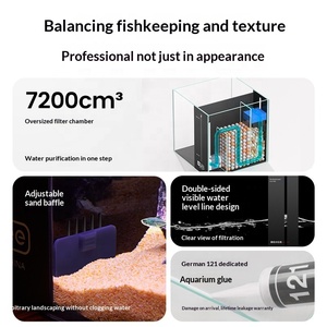 Acuario YEE Ultra Clear <span class=keywords><strong>con</strong></span> Filtro Trasero Silencioso, Listo para Usar, <span class=keywords><strong>Agua</strong></span> Dulce y Salada para el Hogar, Dormitorio u Oficina - Product Image 3