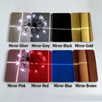Panneau mural en miroir de charbon de bambou PET brillant de 8 mm, feuille décorative flexible imperméable pour murs