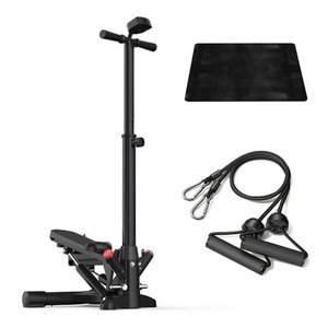 Appareil de cardio-training complet pour le corps, pédales antidérapantes, capacité maximale de 330 lb, <span class=keywords><strong>mini</strong></span>-<span class=keywords><strong>stepper</strong></span> <span class=keywords><strong>avec</strong></span> barre de <span class=keywords><strong>guidon</strong></span> et bandes de résistance - Product Image 1