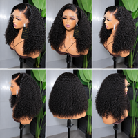 Perruques frontales en dentelle HD 100 % naturelles brutes, bouclées afro, avec cheveux de bébé bouclés, texture 4B 4C, pour la vente en gros