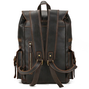 <span class=keywords><strong>Sac</strong></span> à dos Vintage pour <span class=keywords><strong>ordinateur</strong></span> portable, de grande capacité <span class=keywords><strong>17</strong></span> <span class=keywords><strong>pouces</strong></span>, en <span class=keywords><strong>cuir</strong></span> de cheval fou, pour voyage - Product Image 3