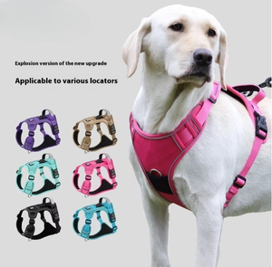 Wholesales <b>Dog</b> Harness Fashionable Airtag Locator Button Closure for Small XL <b>Dogs</b> Anti-Lost Outdoor Training <b>Leash</b> - Product Image 2