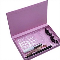 Kit de manucure et de pose de cils OEM ODM avec boîte cadeau en papier personnalisée, doublure en éponge, gaufrage et pelliculage mat pour l'emballage - Vente en gros