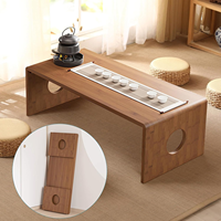 Table basse pliable en bambou, style japonais, pour méditation sur tatami, design peu encombrant, montage facile