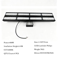 Projecteur LED SMD3030 400W anti-éblouissement pour terrain de padel, étanche IP65, éclairage extérieur pour stade, contrôle intelligent par application pour padel