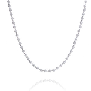 VVS1 Moissanite Beaded <b>Necklace</b> Tactile Aesthetic GRA Certified 18K Gold 925 Silver Modern Ball Chain <b>Statement</b> Jewelry - Product Image 1