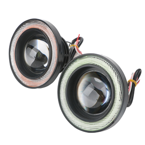 Phổ dẫn Sương Mù Ánh sáng bóng đèn đầu đèn 12V màu vàng trắng COB DRL Đèn lái xe 2.5 "3.0" 3.5 "mắt thiên thần xe đèn sương mù - Product Image 5