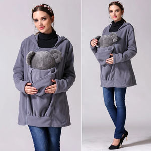 Emotion Moms Wholesale Manteau <span class=keywords><strong>kangourou</strong></span> Porte-bébé Veste à capuche pour <span class=keywords><strong>maman</strong></span> et bébé Deux options pour porter des vêtements de maternité - Product Image 4