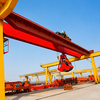 Grue à pont à double poutre de 5 à 20 tonnes avec godet de préhension pour l'entreposage et la manutention du clinker de ciment dans les cours d'usine