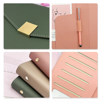 Carnet de notes A5 personnalisé en cuir magnétique, classeur-agenda à spirale avec pages intérieures lignées/carrées, écriture facile, journal professionnel