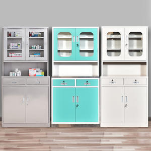 Gabinete de Hospital de Acero Inoxidable con 2 Puertas y Cerradura con Llave, Almacenamiento Médico Resistente para Clínica y Habitación de Hospital - Product Image 1