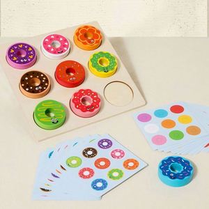 Boys Girls New Wood Donuts Mold Board Game Matching Preschool Learning Educational Games for Kids - Product Image 2