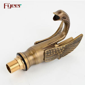 Fyeer, grifo de lavabo de cobre antiguo europeo, <span class=keywords><strong>grifos</strong></span> mezcladores de agua fría y caliente con grifo de lavabo de mostrador de diseño Animal - Product Image 6