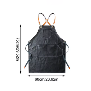 Tabliers de maison en cuir PU imperméable cuisine vaisselle vêtements de travail tabliers Restaurant tablier de jardin - Product Image 6