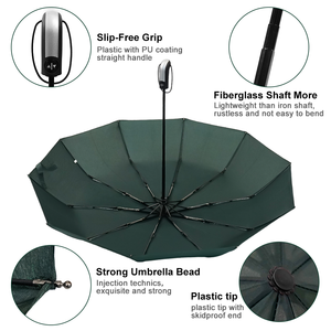 Parapluie de poche mini pliable classique à 3 sections avec poignée en caoutchouc, coupe-vent, protection UV, impression personnalisée, logo personnalisé pour enfants - Product Image 4