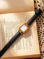 Montre à quartz de luxe minimaliste rectangulaire exquise, petit cadran, style britannique vintage, mode de niche PRO20