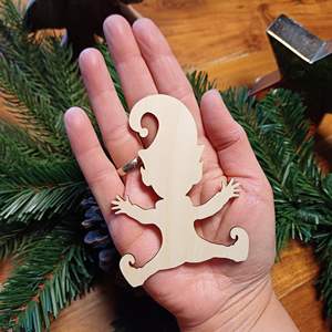 Décoration de Noël artisanat en bois boîtes en bois signes muraux wicht elf <span class=keywords><strong>puren</strong></span> découpe laser artisanat en bois - Product Image 2
