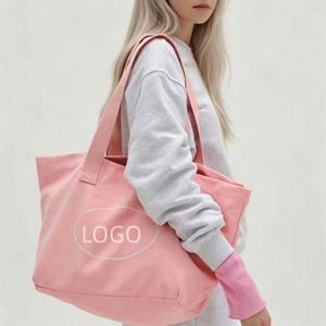 Custom Logo Size Wholesale <b>Canvas</b> Tote Bag Heavy Duty Cotton Large Capacity Open Top Reusable Shopping Bespoke Printed <b>Handbag</b> - Product Image 2