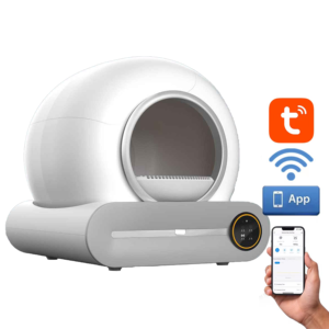 Self-cleaning Automatic Cat Toilet App Control Tuya Smart Application Smart Automatic Cat Litter Box Wool White for Cats Accept