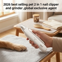 Nouveautés 2026 : Coupe-griffes et ponceuse 2-en-1 pour chiens et chats, rechargeable par USB, écologique, outil de toilettage électrique pour animaux de compagnie en acier inoxydable