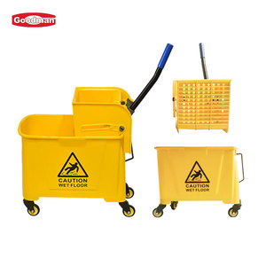 Serpillière à essorage mobile en gros, seau jaune, serpillière à essorage, chariot de nettoyage de sol - Product Image 5