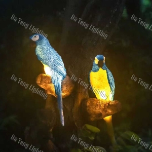 Lámpara Decorativa de Fibra de Vidrio con Motivo de Loro, Escultura de Pájaro Tropical LED, para Jardín, Patio, Navidad - Product Image 3